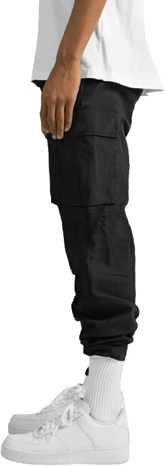 Cargo Pants for Men, Mens Cargo Pants Casual Joggers Athletic Pants Cotton Loose Straight Sweatpants with Pockets