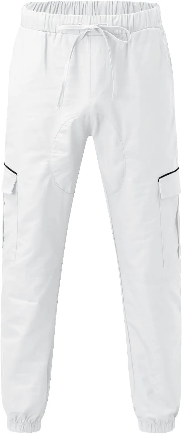 Cargo Pants for Men Relaxed Fit Mens Cargo Pants Sweatpants with Zipper Pockets Workout Cycling Gym Pants Men Joggers