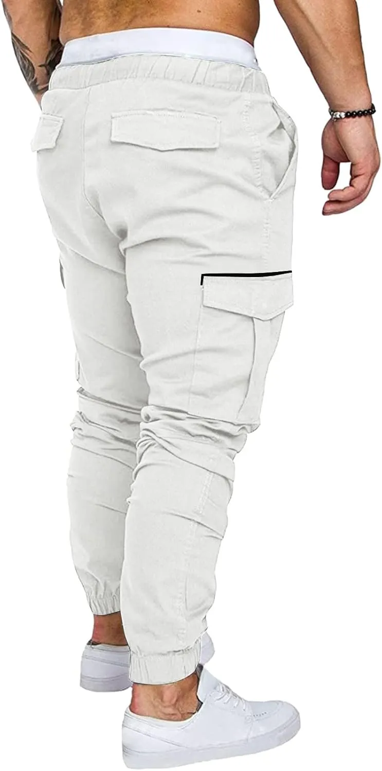 Cargo Pants for Men Relaxed Fit Mens Cargo Pants Sweatpants with Zipper Pockets Workout Cycling Gym Pants Men Joggers