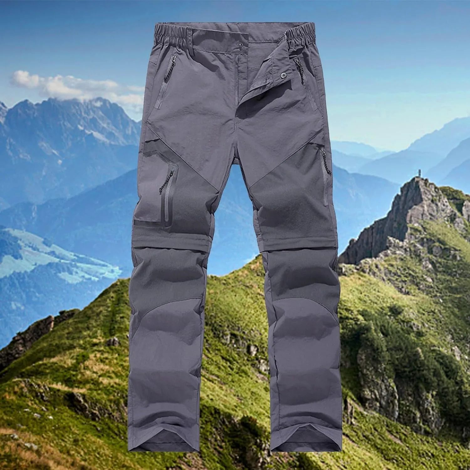 Cargo Pants for Men Wide Leg Pockets Elastic Waist Slim Legs Breathable Leisure Style Summer Comfy Fashion Trousers