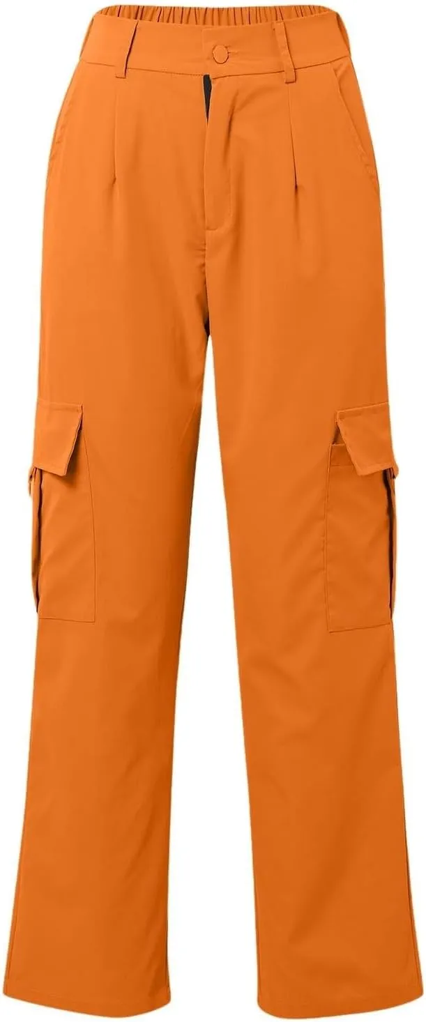 Cargo Pants for Women High Waisted Casual Hiking Streetwear Trousers with Pockets Y2k Straight Athletic Outdoor Pant