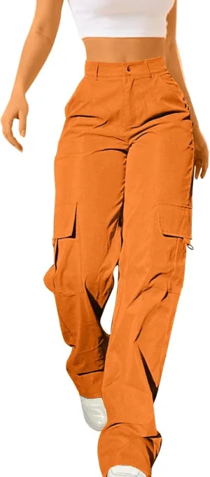 Cargo Pants for Women High Waisted Casual Hiking Streetwear Trousers with Pockets Y2k Straight Athletic Outdoor Pant