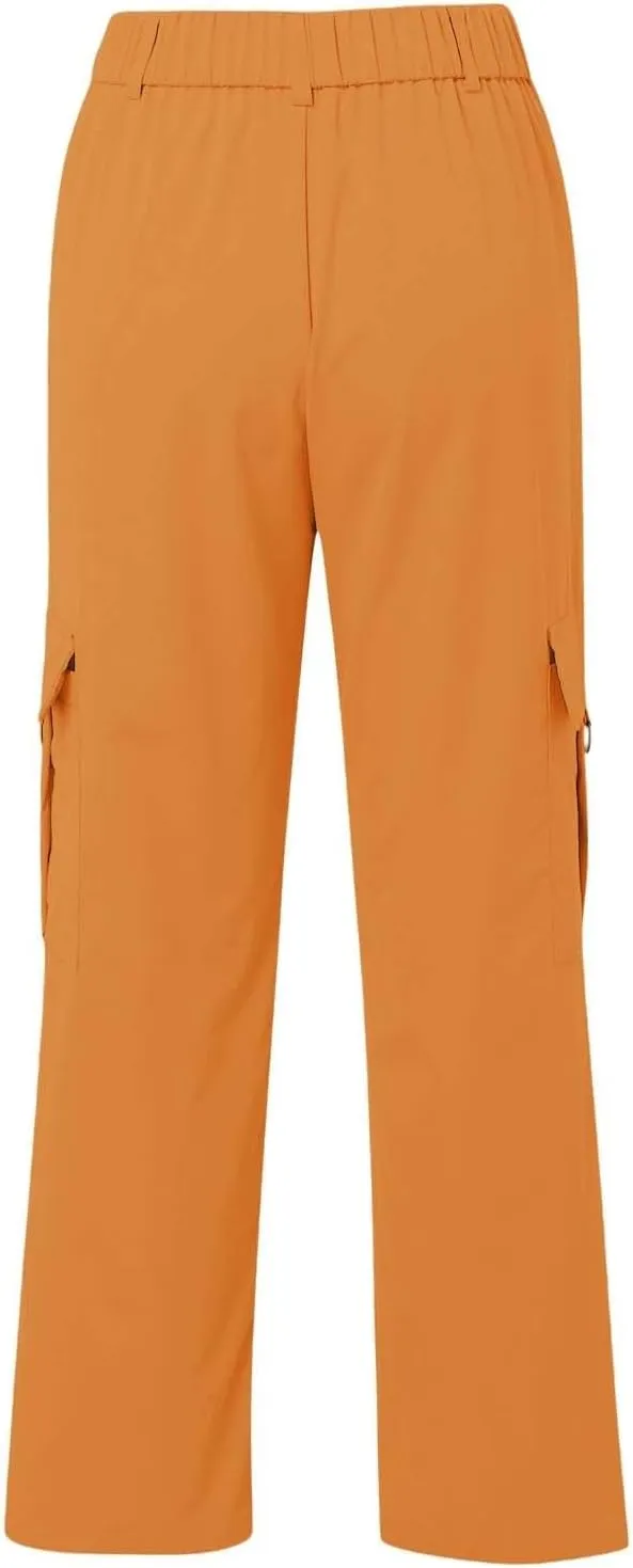 Cargo Pants for Women High Waisted Casual Hiking Streetwear Trousers with Pockets Y2k Straight Athletic Outdoor Pant
