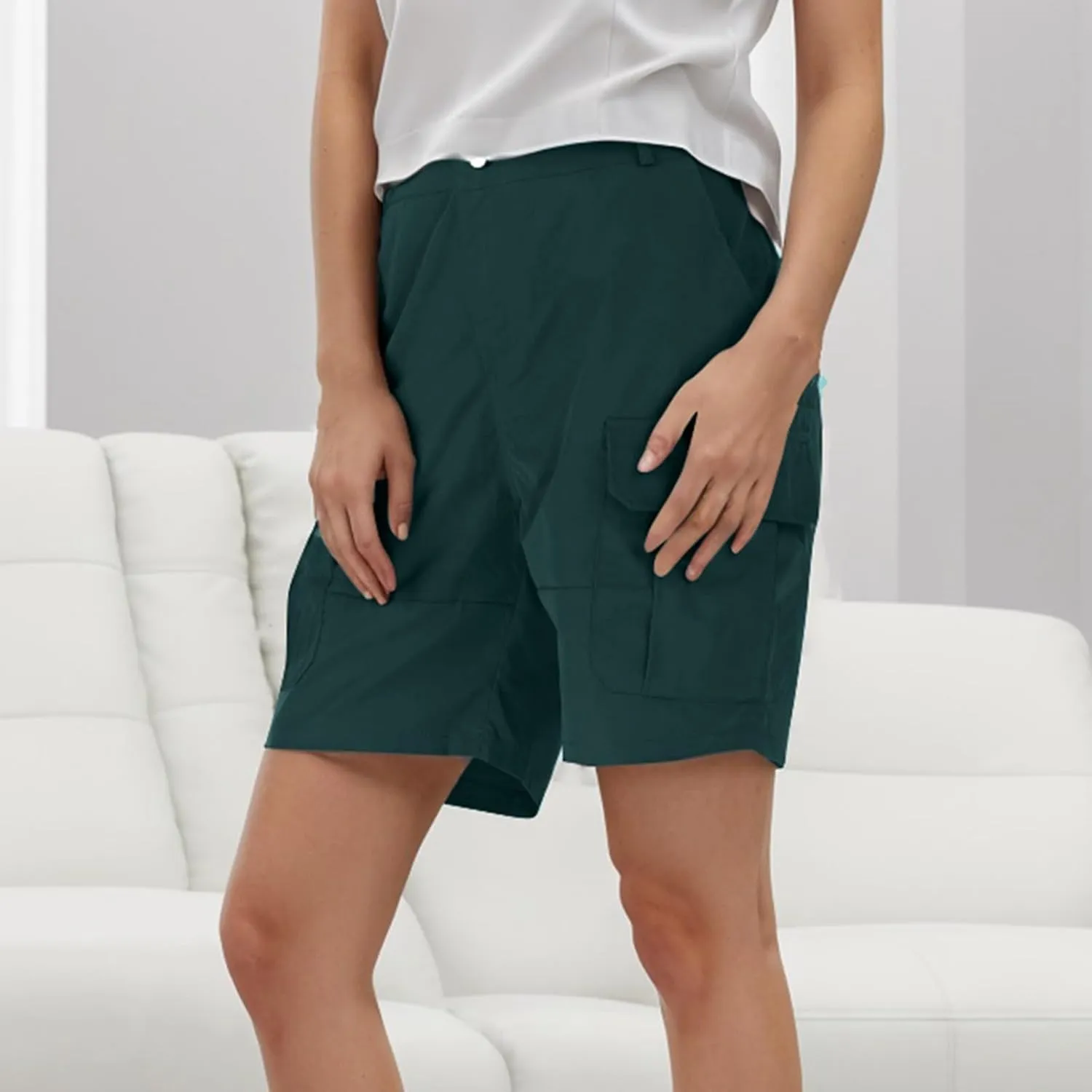 Cargo Shorts for Women Casual Summer Pants Chino Shorts Lightweight Sport Shorts Elastic Waist Boxer Short Yoga Short