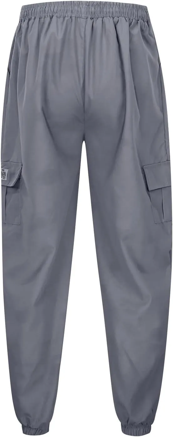 Cargo Sweatpants for Men Relaxed Fit Stretch Waist Athletic Joggers Casual Plus Size Solid Drawstring Athletic Chino Pants