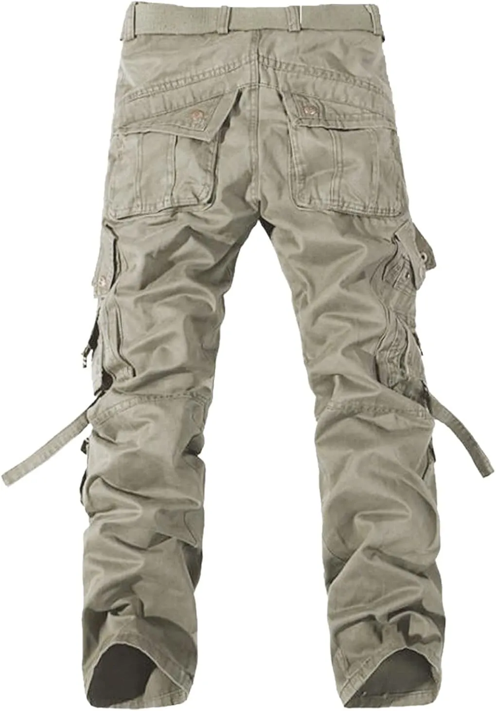 Cargo Trousers for Men Fleece Cargo Sweatpants Stretch Elastic Waist Athletic Workout Jogger Drawstring Sport Pants