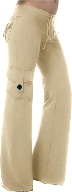 Cargo Yoga Pants for Women High Waisted Wide Leg Pants Workout Gym Pants Multi Pocket Cargo Pants Trousers