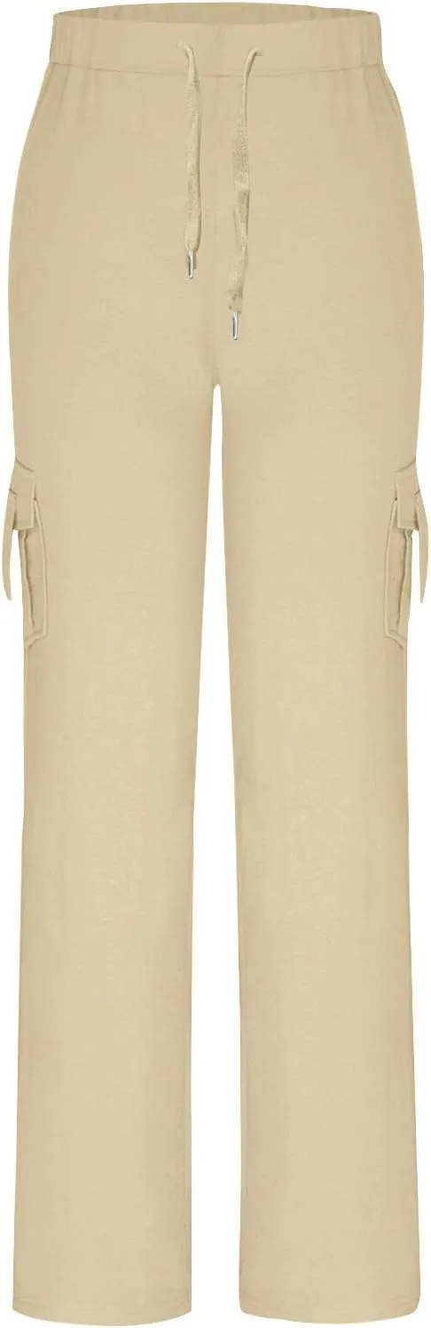 Cargo Yoga Pants for Women High Waisted Wide Leg Pants Workout Gym Pants Multi Pocket Cargo Pants Trousers