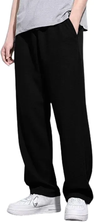 Casual Pants for Men Relaxed Fit Straight Leg Lightweight Sweatpants Plus Size Stretch Waist Lightweight Workout Trousers