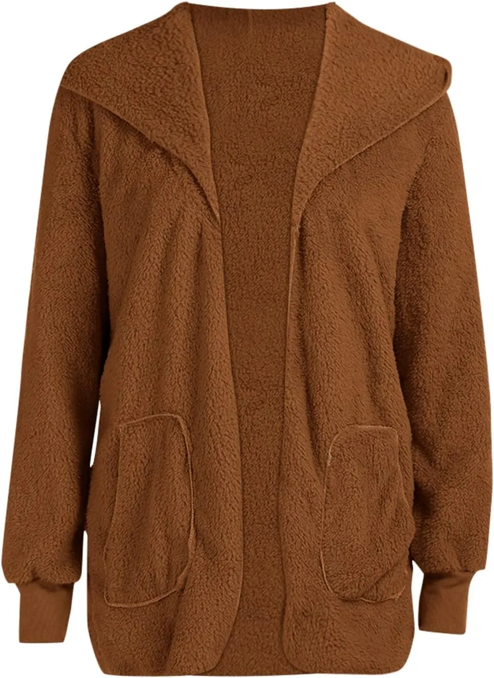 ChicCrate Winter Coats for Women Fleece Sherpa Jacket Warm Plain Hoodie Button Down Long Sleeve Shirts Cute Tops with Pockets
