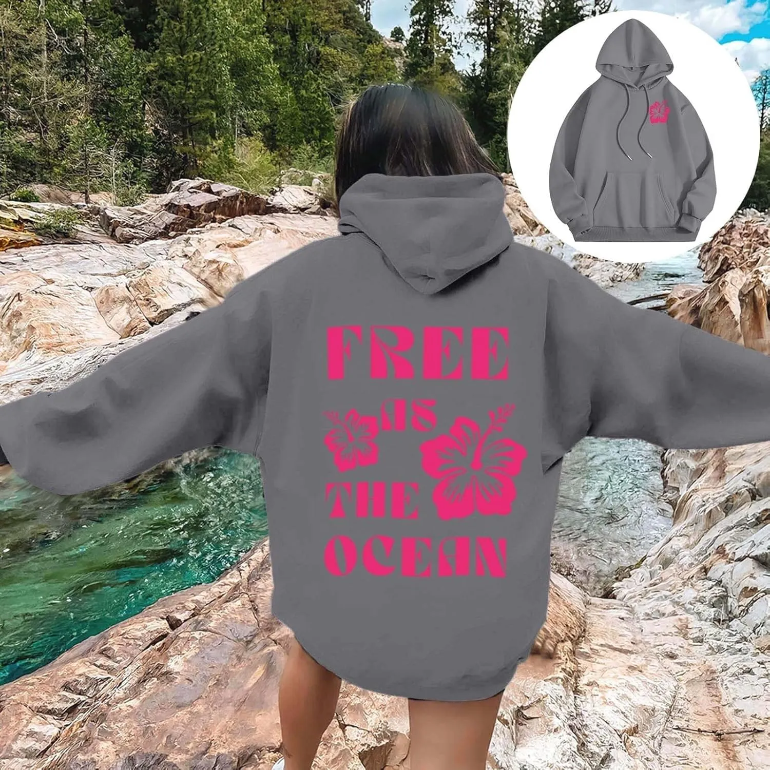 Christmas Hoodies for Women Graphic Cute Sweaters Long Sleeve Sweatshirt Pullover with Pocket