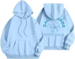 Christmas Hoodies for Women Graphic Cute Sweaters Long Sleeve Sweatshirt Pullover with Pocket