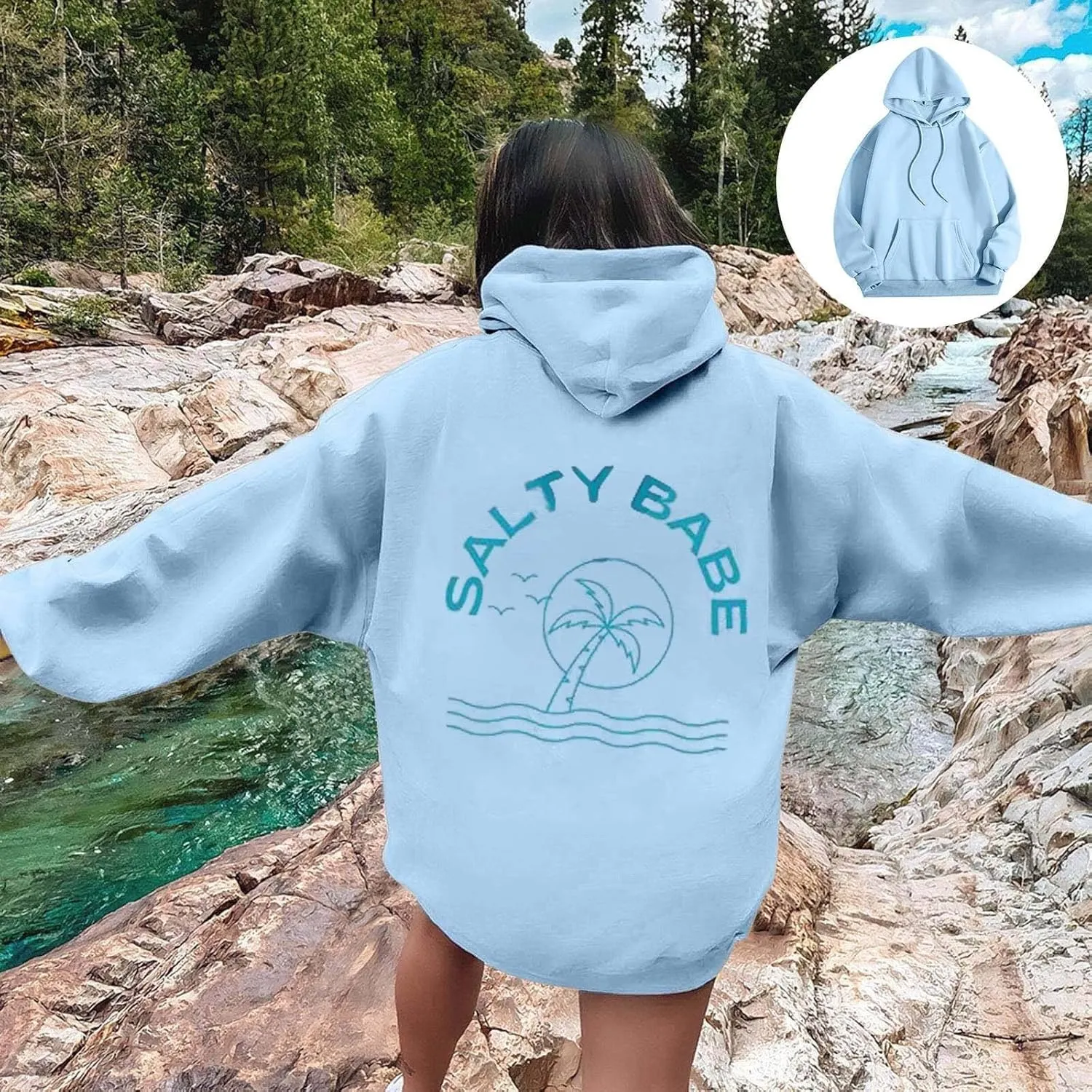 Christmas Hoodies for Women Graphic Cute Sweaters Long Sleeve Sweatshirt Pullover with Pocket