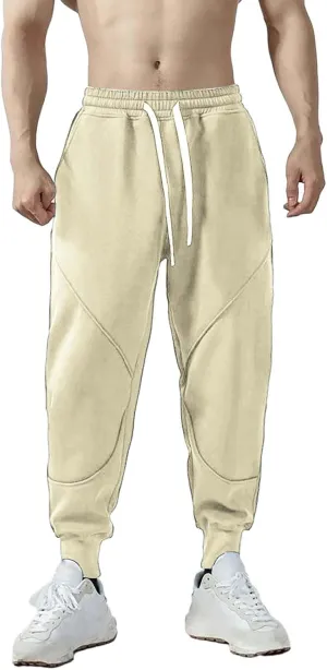 CRNTCEM Mens Winter Warm Sweatpants Fleece Lined Thermal Workout Running Gym Pants Cuffed Straight Leg Casual Sports Pants
