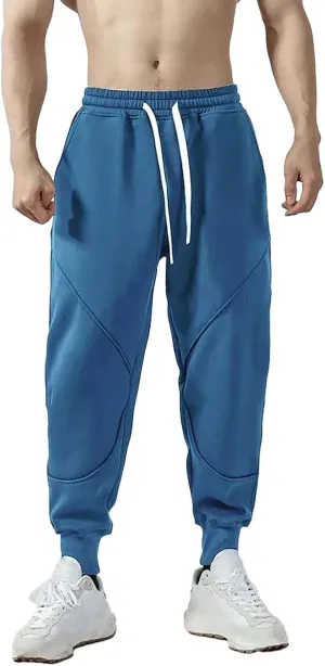 CRNTCEM Mens Winter Warm Sweatpants Fleece Lined Thermal Workout Running Gym Pants Cuffed Straight Leg Casual Sports Pants
