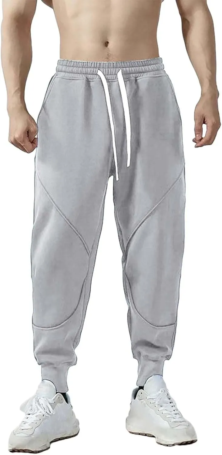 CRNTCEM Mens Winter Warm Sweatpants Fleece Lined Thermal Workout Running Gym Pants Cuffed Straight Leg Casual Sports Pants