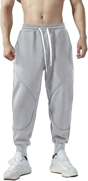 CRNTCEM Mens Winter Warm Sweatpants Fleece Lined Thermal Workout Running Gym Pants Cuffed Straight Leg Casual Sports Pants