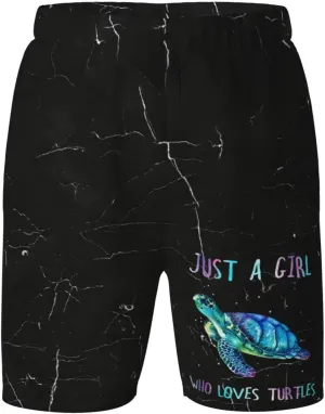 Cute Turtle Gift Boys Athletic Hiking Shorts Quick Dry Workout Shorts Lightweight Sports Gym Running ShortsBoys Shorts Black-XL