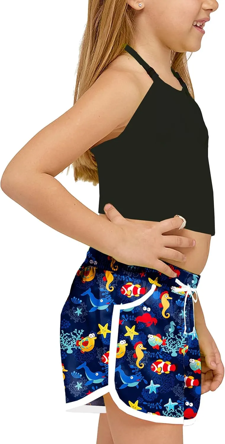 Deerose Kids American Flag Swim Shorts Quick Dry Swimming Board Shorts Active Swim Trunk 5-14 Years