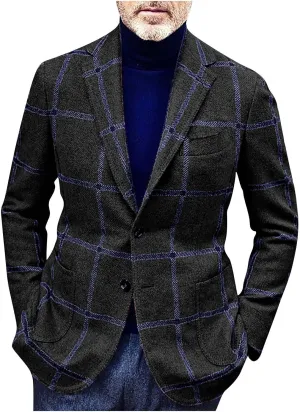 DuDubaby Men's Spring Thin Casual Fashion Loose Single Lapel Breasted Jacket