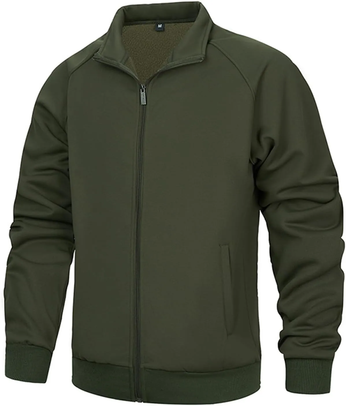 evzosrz Men's Windbreakers Lightweight Fleece Lined Bomber Jackets Full Zip Up Fall Winter Windproof Warm Outdoor Work Coats