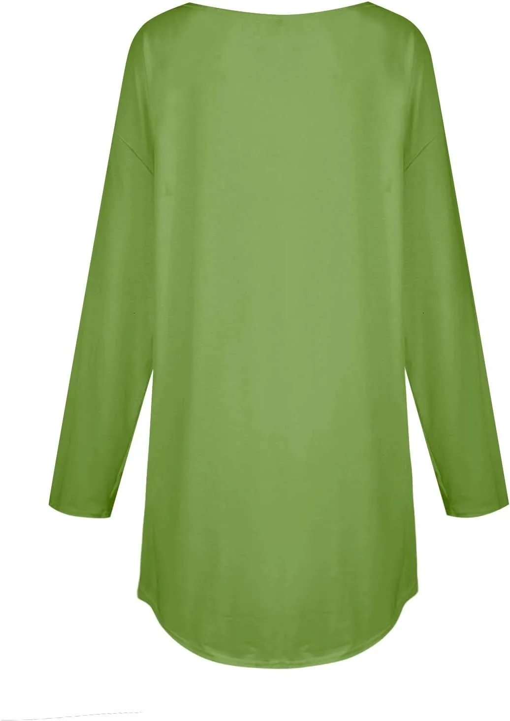 Fall Outfits for Women Solid Long Sleeve Outfits Round Neck Hide Belly Pullover Tops Casual Loose T Shirt