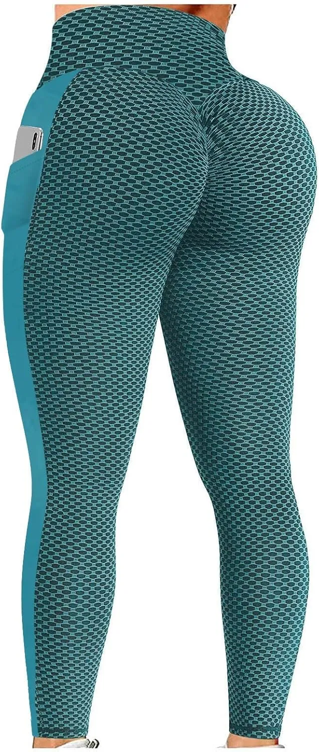 fartey Womens Scrunch Butt Lifting Leggings High Waist Tummy Control Workout Yoga Pants Textured Athletic Gym Leggings