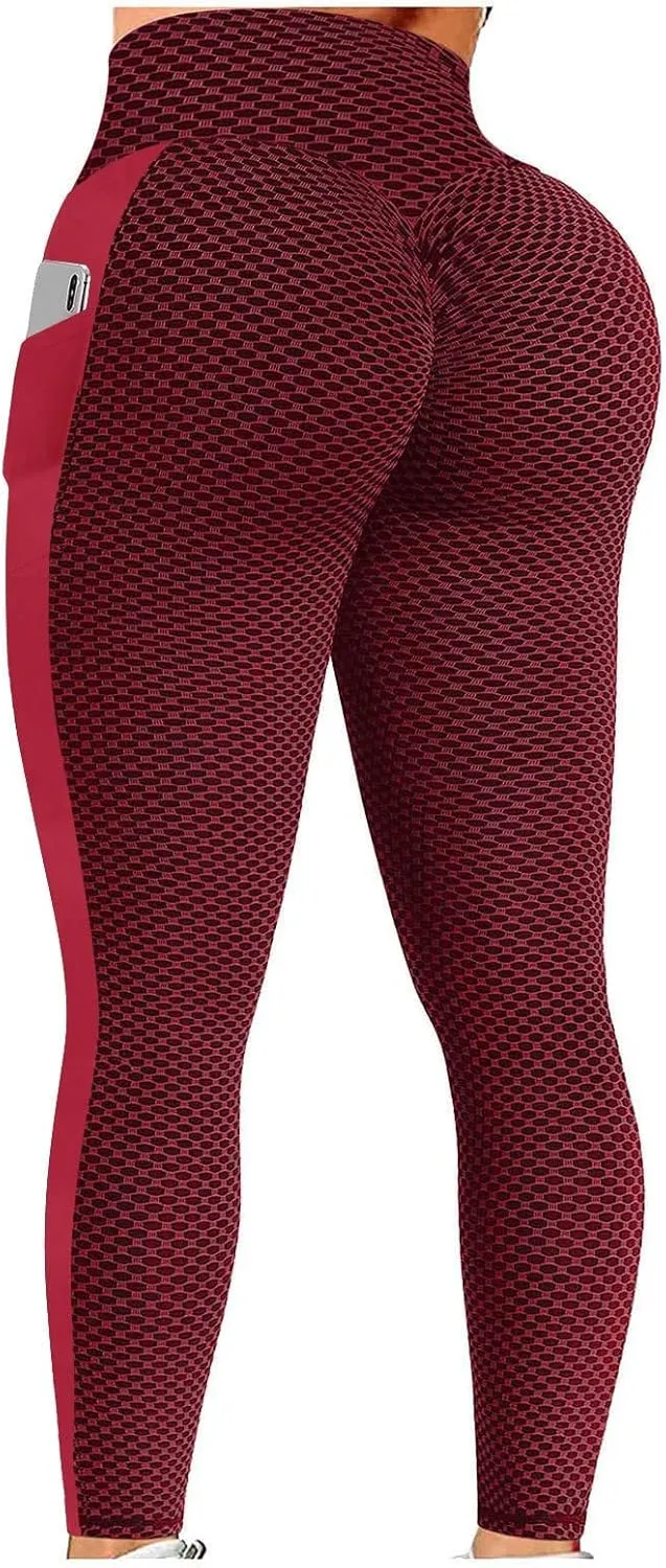 fartey Womens Scrunch Butt Lifting Leggings High Waist Tummy Control Workout Yoga Pants Textured Athletic Gym Leggings