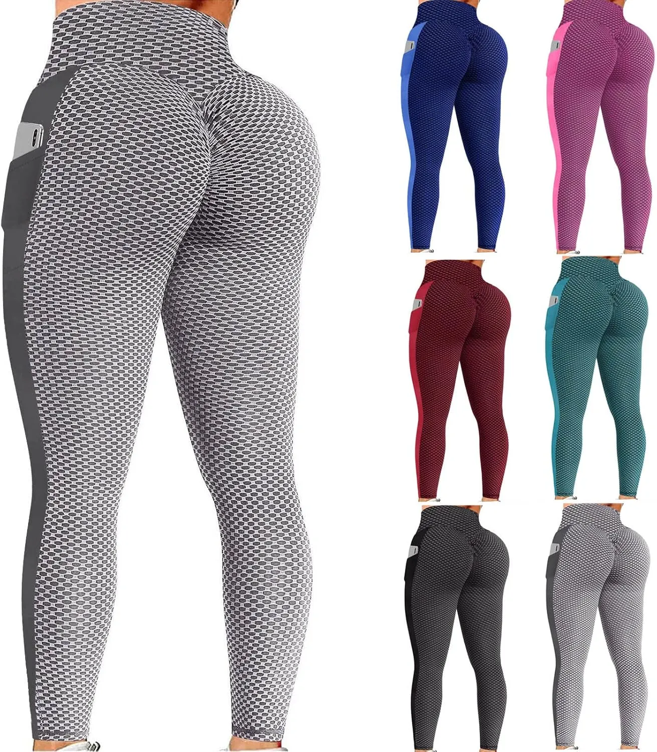 fartey Womens Scrunch Butt Lifting Leggings High Waist Tummy Control Workout Yoga Pants Textured Athletic Gym Leggings