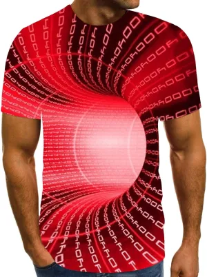 Fashion 3D Print T-Shirts for Men Cool Design Graphics Pattern Crewneck Short Sleeve Tees Optical Illusion Hip Hop Streetwear