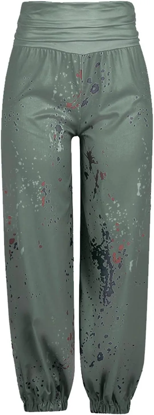 Fashion Pants for Women Fashion Printed Elastic Waist Binded Feet Harem Trousers Loose Fit Hip Hop Summer Street Pant