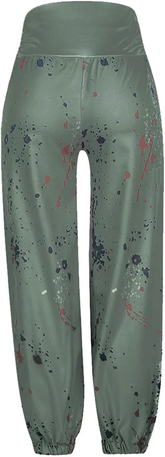 Fashion Pants for Women Fashion Printed Elastic Waist Binded Feet Harem Trousers Loose Fit Hip Hop Summer Street Pant