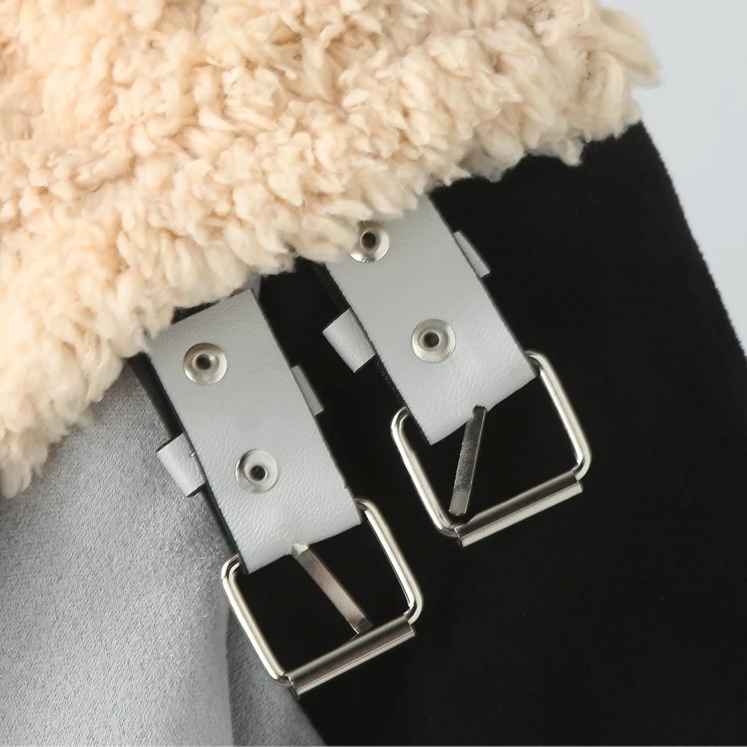 Faux Fur Coat Men Fleece Sherpa Lined Jacket Aviator Bomber Jackets Shearling Sheepskin Leather Flight Jacket for Men
