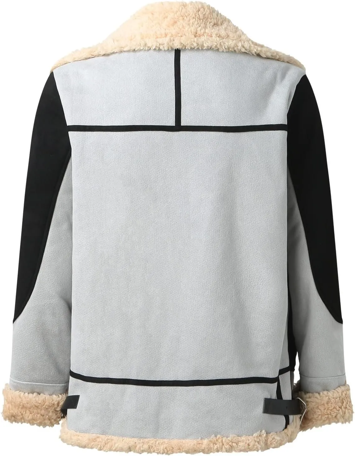 Faux Fur Coat Men Fleece Sherpa Lined Jacket Aviator Bomber Jackets Shearling Sheepskin Leather Flight Jacket for Men