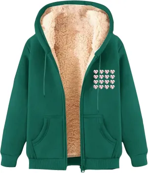 Fleece Hoodie for Men Warm Full Zip Sherpa Lined Warm Sweatshirts Jacket Athletic Hoodies Coats Winter Jacket