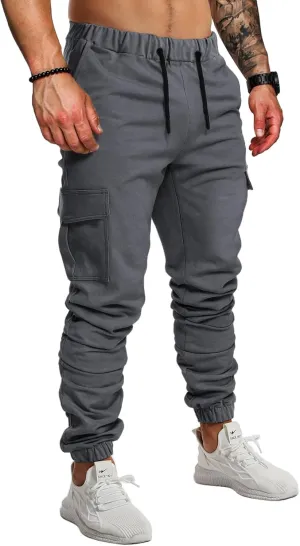 FLYFIREFLY Men's Joggers Gym Running Workout Hiking Pants Athletic Drawstring Bottom Sweatpants with Pockets