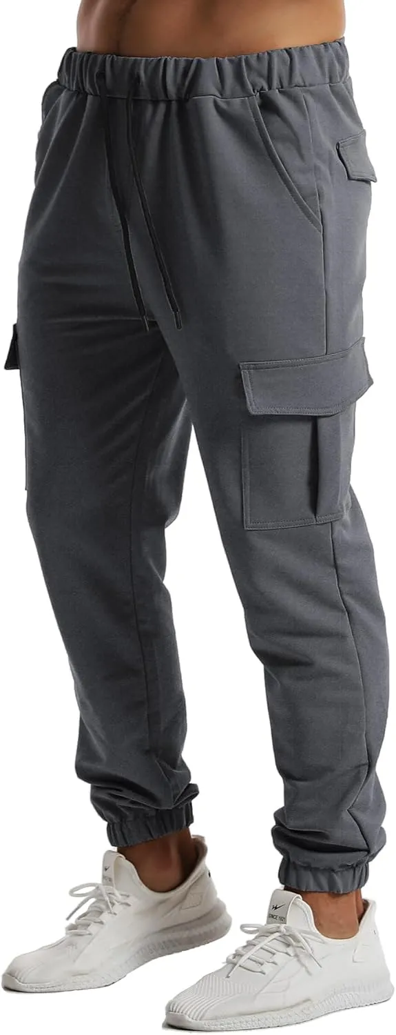 FLYFIREFLY Men's Joggers Gym Running Workout Hiking Pants Athletic Drawstring Bottom Sweatpants with Pockets