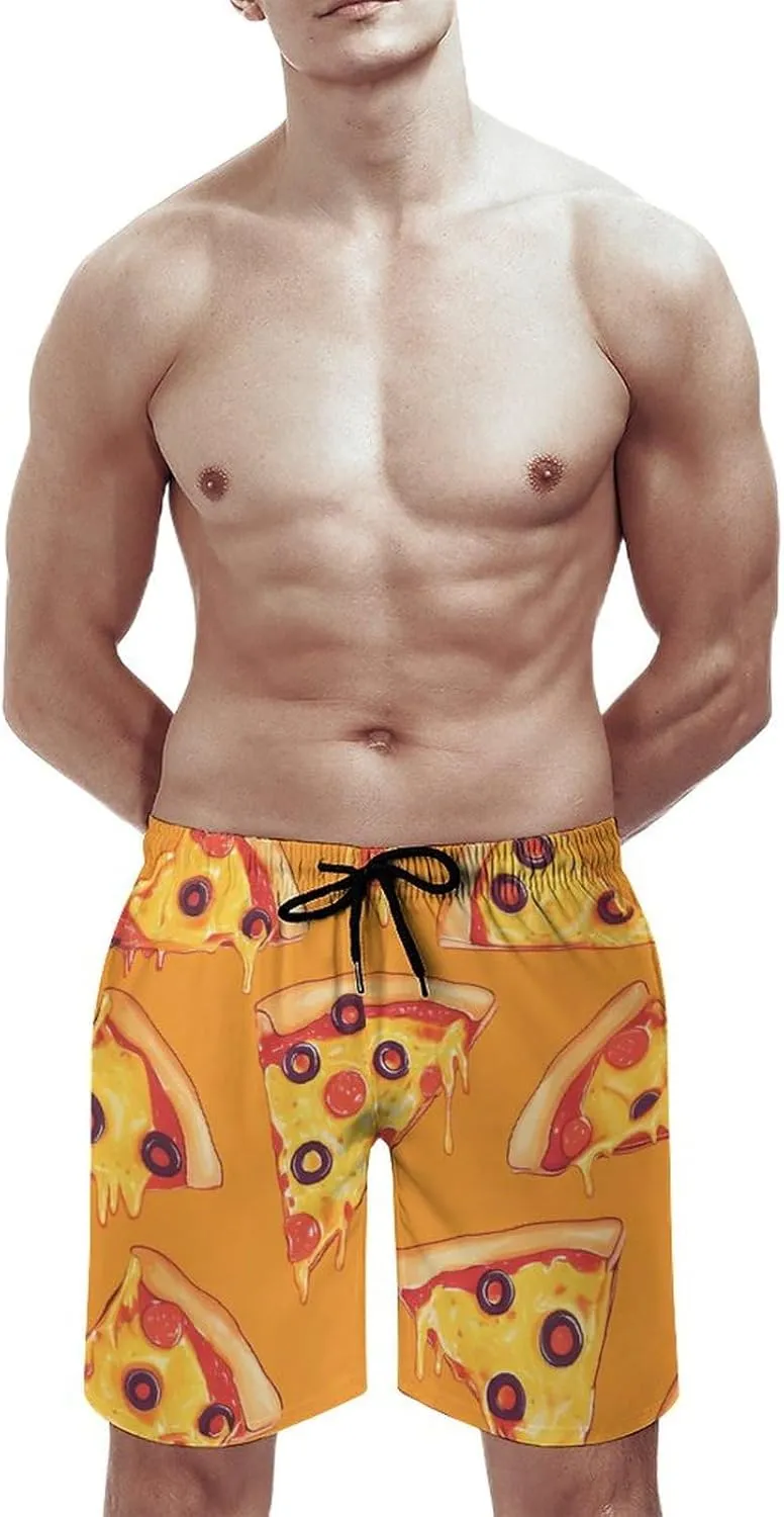 Food Pattern Men's Athletic Running Shorts with Pockets Lightweight Beach Shorts Quick Dry