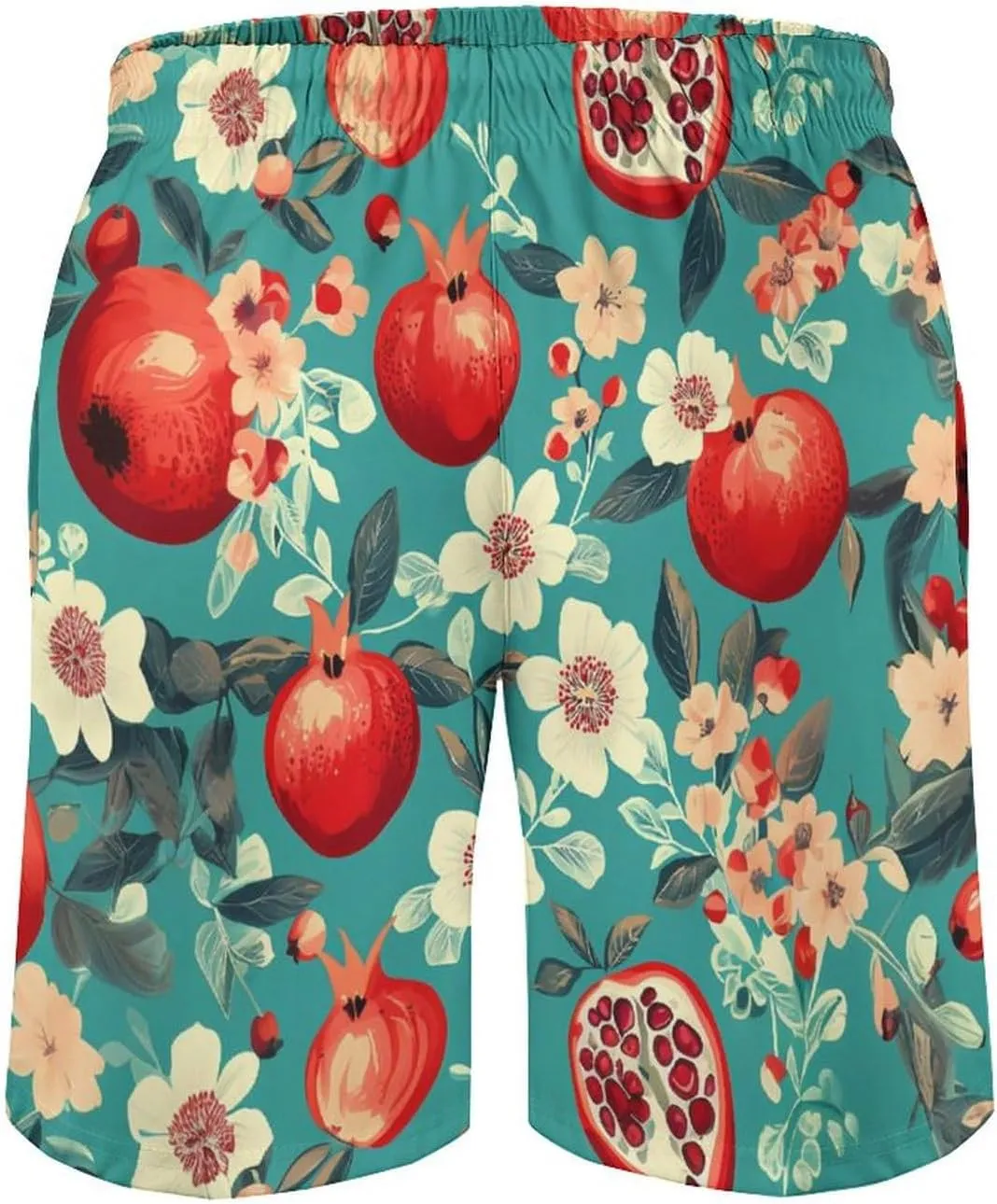Food Pattern Men's Athletic Running Shorts with Pockets Lightweight Beach Shorts Quick Dry