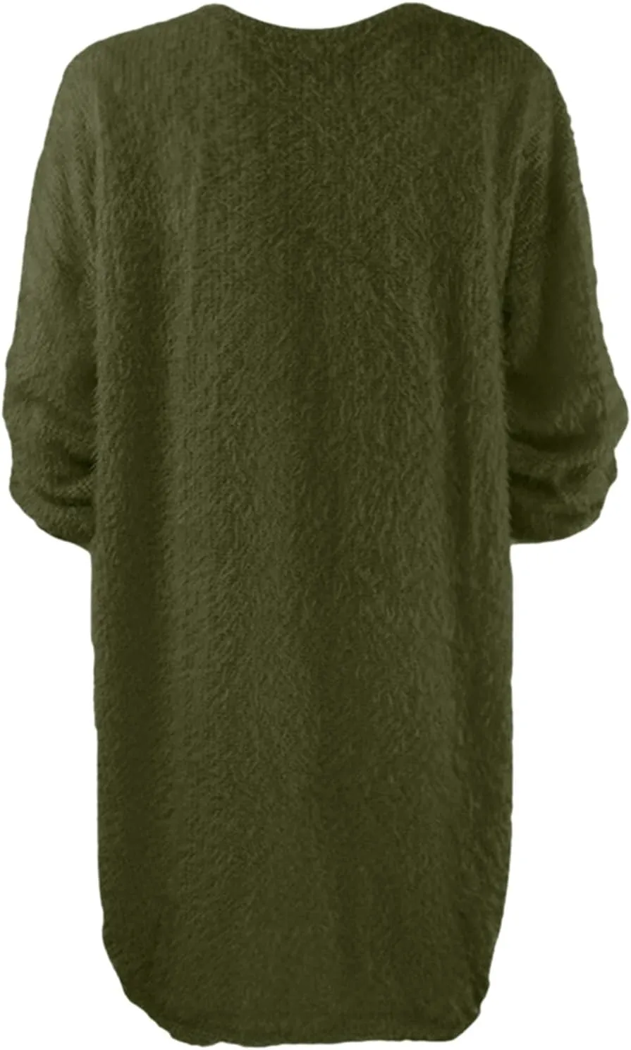 Fuzzy Sweaters for Women Winter Fashion Solid Sweater Dress Lightweight Soft Long Sleeve Crewneck Shirts 2024 Warm Tops