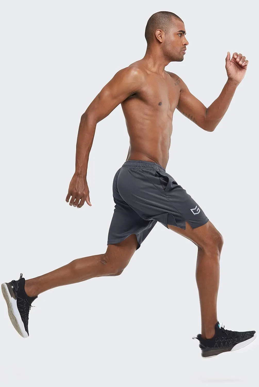 G Gradual Men's Workout Running Shorts Quick Dry Lightweight Gym Shorts with Zip Pockets