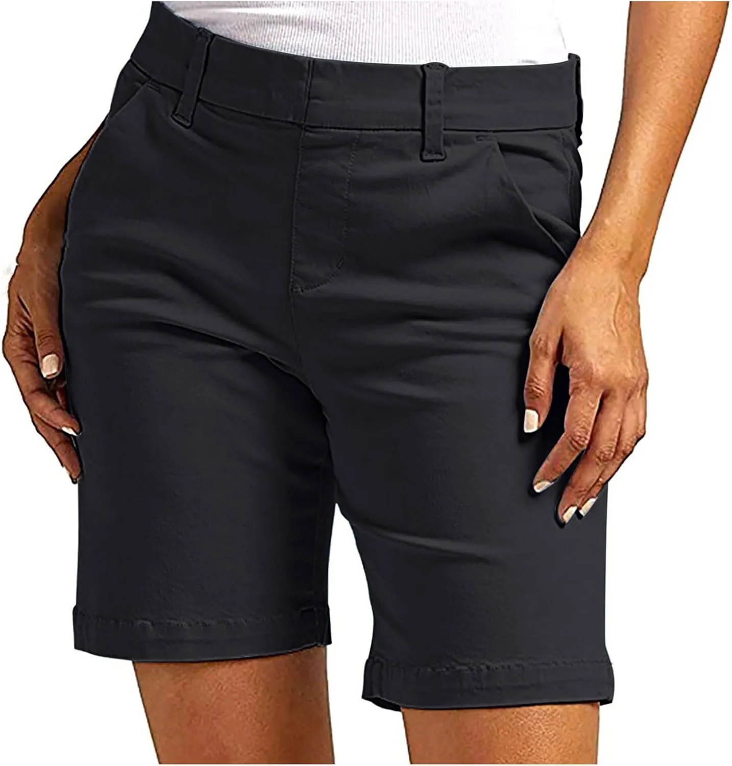 Generic Denim Shorts Women High Waisted Twill Stretch Jean Shorts Casual Summer Trendy Pull On Chinos Petite Lounge Shorts