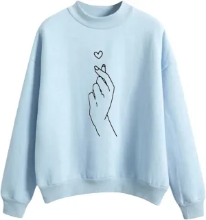 GIERIDUC Women's Casual Fashion Sweatshirts Oversized 2024 Fall Winter Long Sleeve Dandelion Printed Crew Neck Pullover Tops