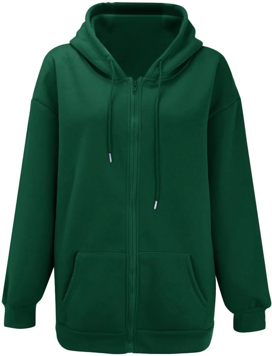 GIERIDUC Womens Zip Up Hoodies Long Sleeve Oversized Sweatshirts Super Soft Womens Sweatshirt Comfy Long Sleeve White Hoodies