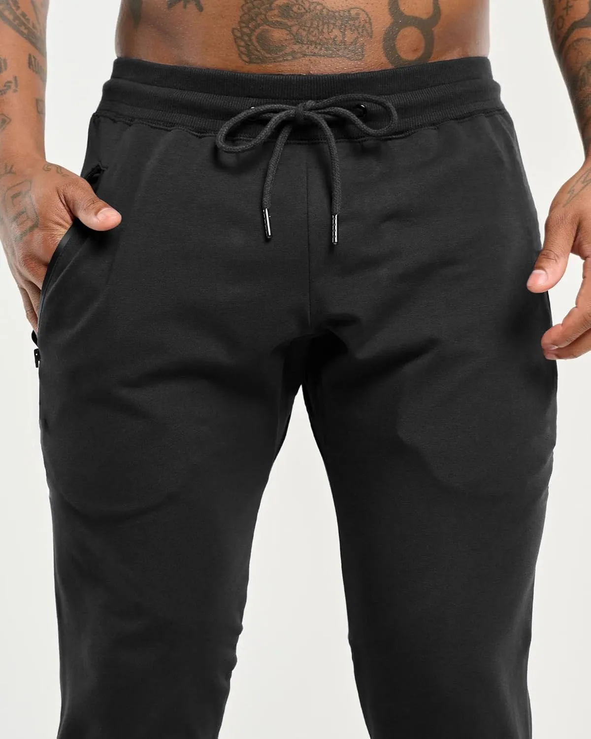 GINTPK Men's Workout Joggers Slim Fit, Tapered Gym Pants, Active Athletic Running Sweatpants with Zipper Pockets