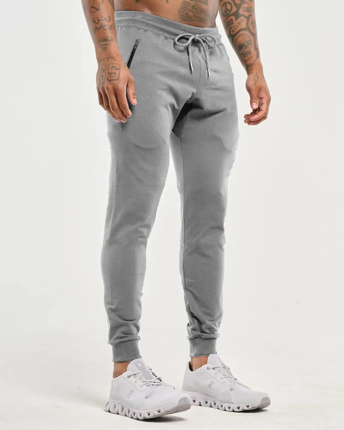GINTPK Men's Workout Joggers Slim Fit, Tapered Gym Pants, Active Athletic Running Sweatpants with Zipper Pockets