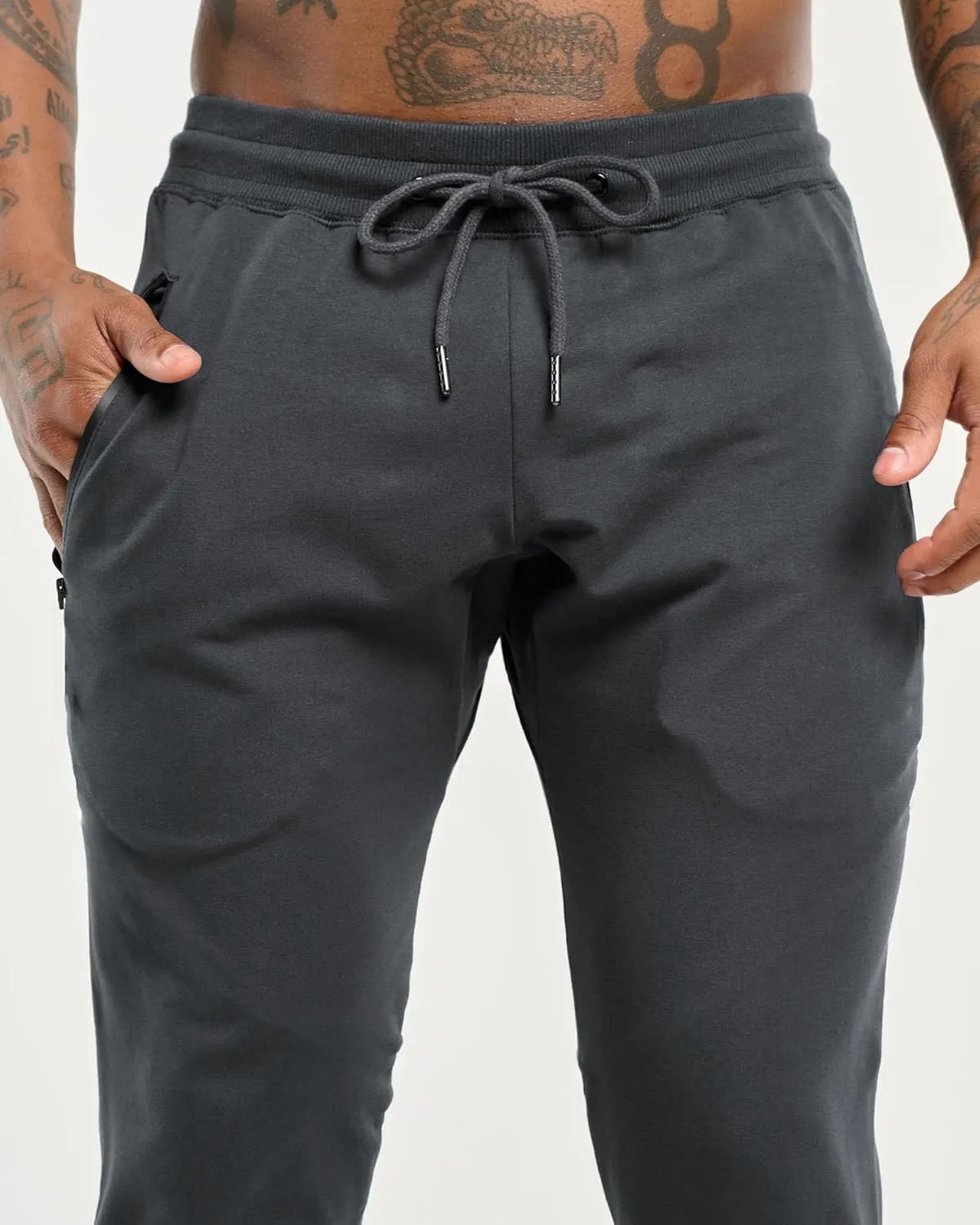 GINTPK Men's Workout Joggers Slim Fit, Tapered Gym Pants, Active Athletic Running Sweatpants with Zipper Pockets