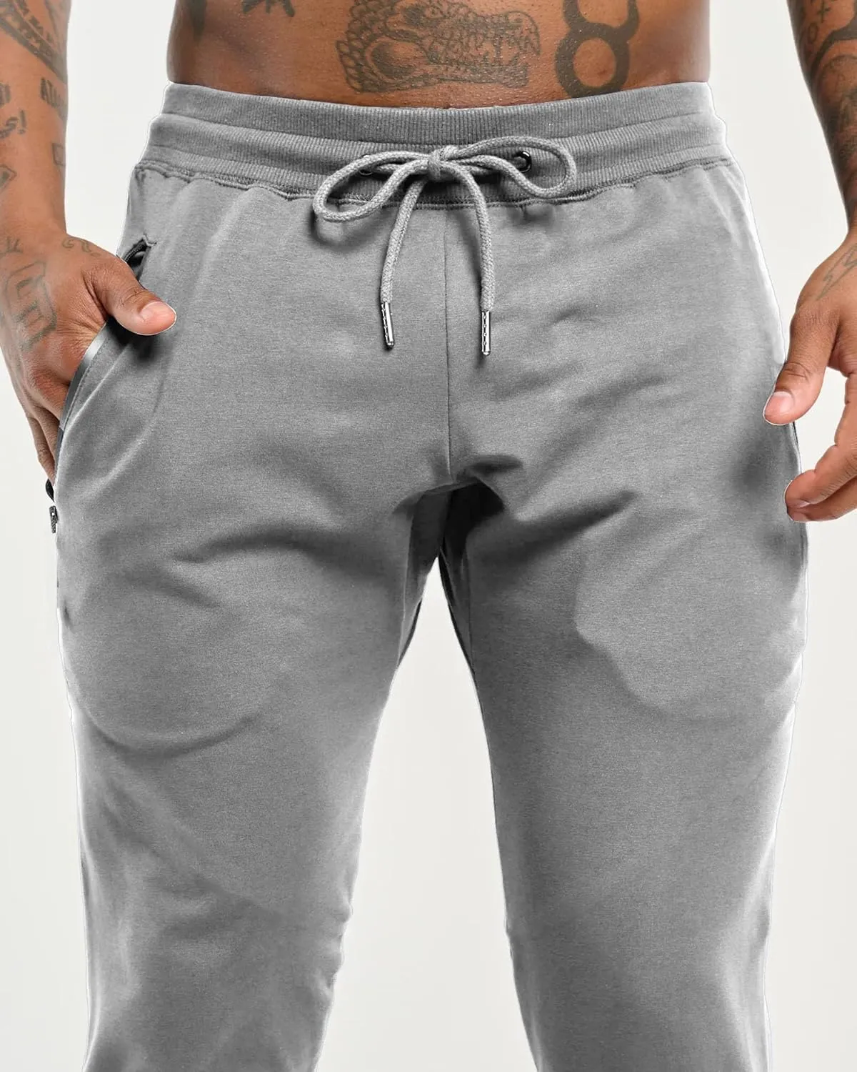 GINTPK Men's Workout Joggers Slim Fit, Tapered Gym Pants, Active Athletic Running Sweatpants with Zipper Pockets