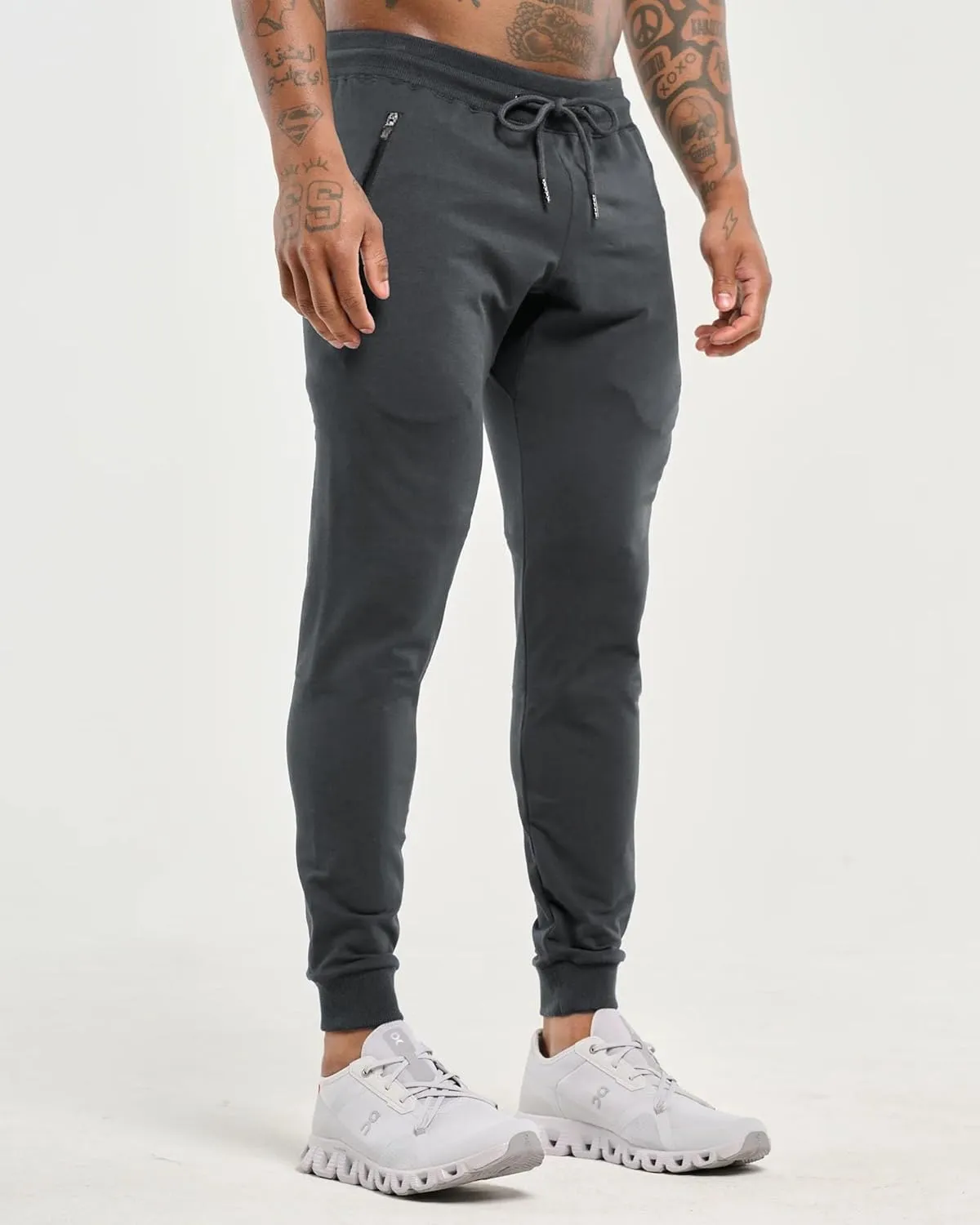 GINTPK Men's Workout Joggers Slim Fit, Tapered Gym Pants, Active Athletic Running Sweatpants with Zipper Pockets