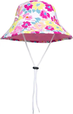 Girls Reversible Bucket Hat (UPF 50 ), Prettyberry Pink, Small